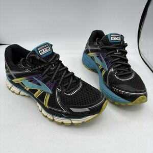 Brooks Shoes Womens Size 9.5 Adrenaline GTS 17 Run Walk Black Blue Purple